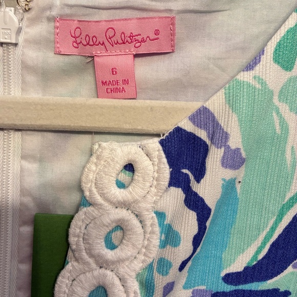 Lilly Pulitzer Ryder Lilly's Lilac Nice Ink Lace Front Shift Dress - Picture 5 of 10